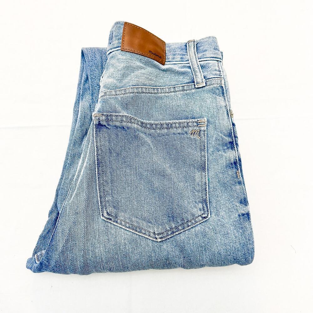 Madewell The Momjean Ripped Denim Jeans Zip Fly Size 25